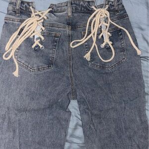 Lace-Up Denim Jeans